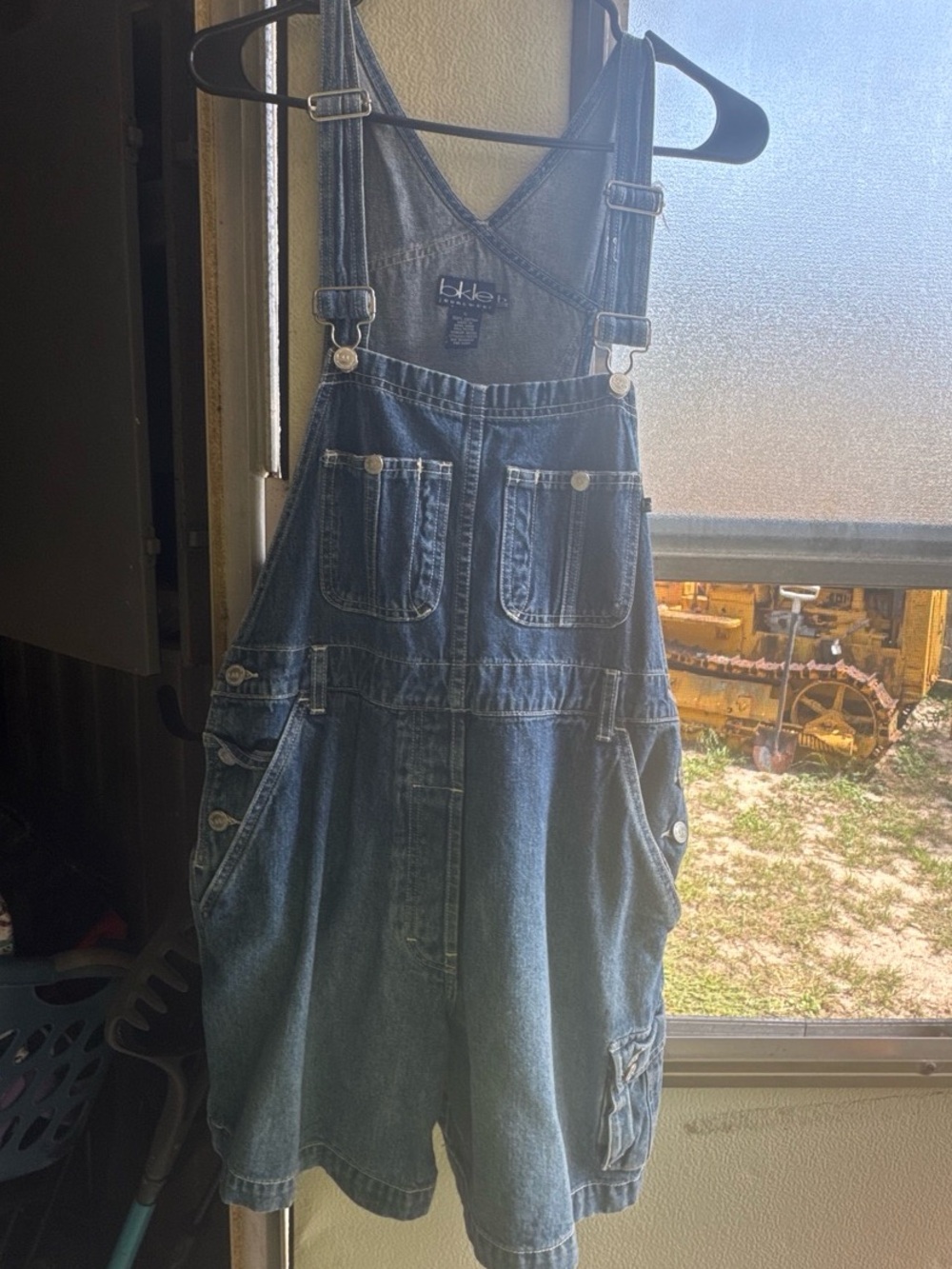Women’s BKE Denim Short Overalls - Blue